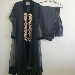 Black net maxi dress size M